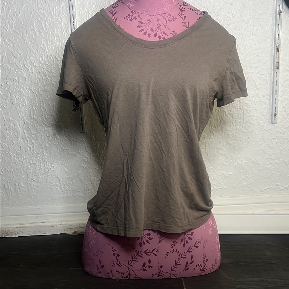 A New Day Brown/tan/gray Fitted Short Sleeve T-Shirt